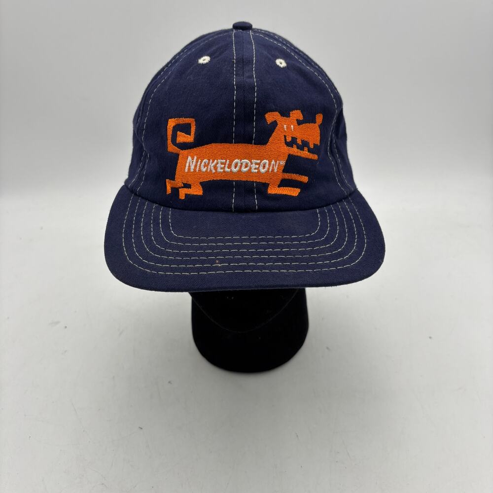 Vintage 90s Nickelodeon Dog Bone Logo Snapback Hat Made in USA